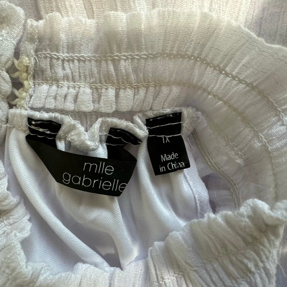 Mlle Gabrielle White Halterneck Boho Bohemian Tiered Peasant Midi Dress Size 1X - Picture 5 of 7